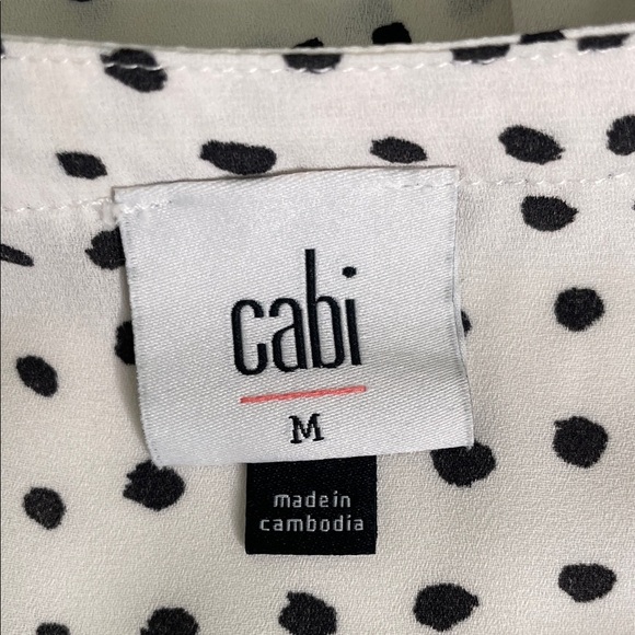 CAbi Style 4553 Black and White Polka Dot Blouse - Picture 2 of 6